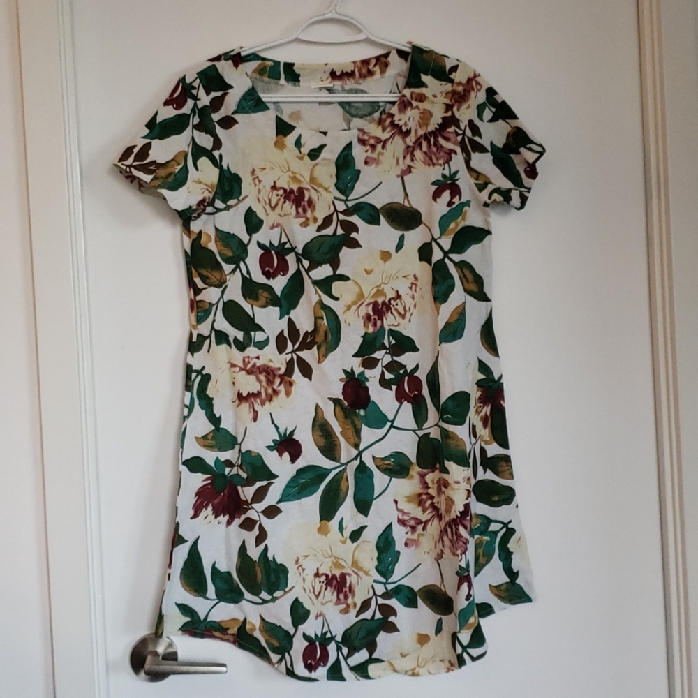 Flowered T-Shirt Dress